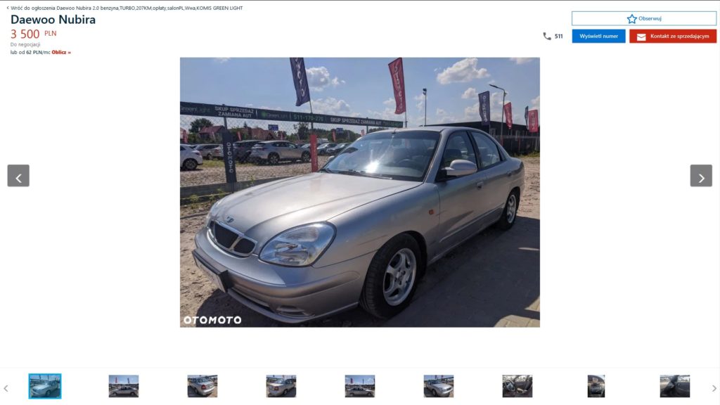 Daewoo Nubira cena 