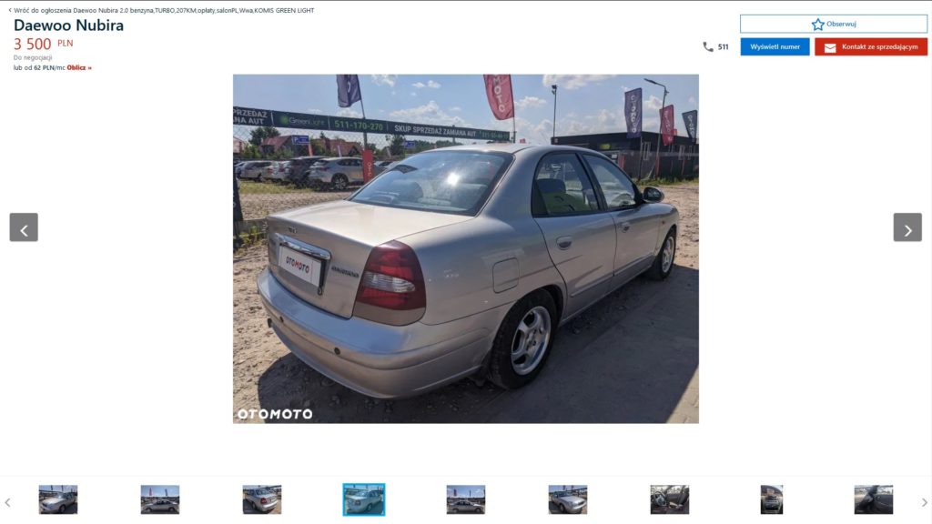 Daewoo Nubira cena 