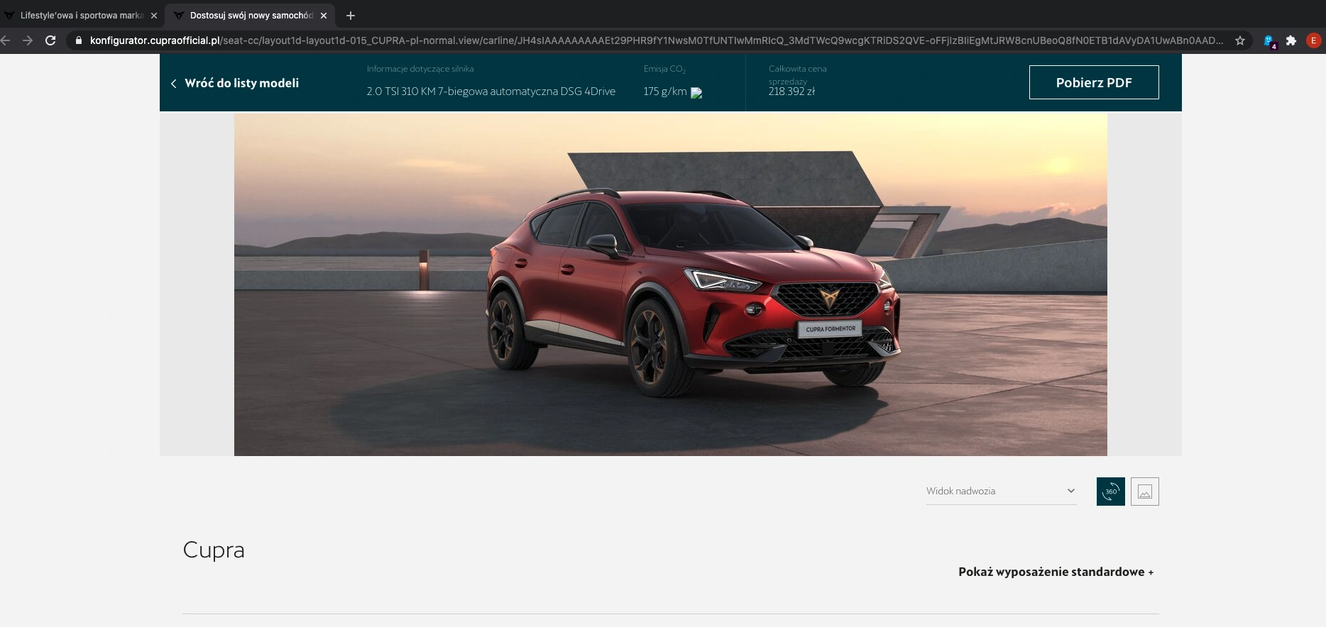 cupra wirtualny salon 