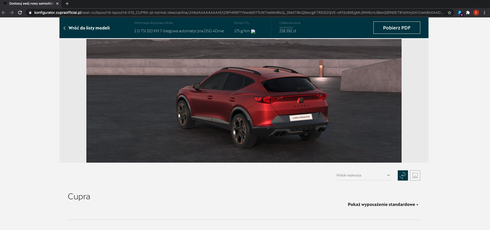 cupra wirtualny salon 