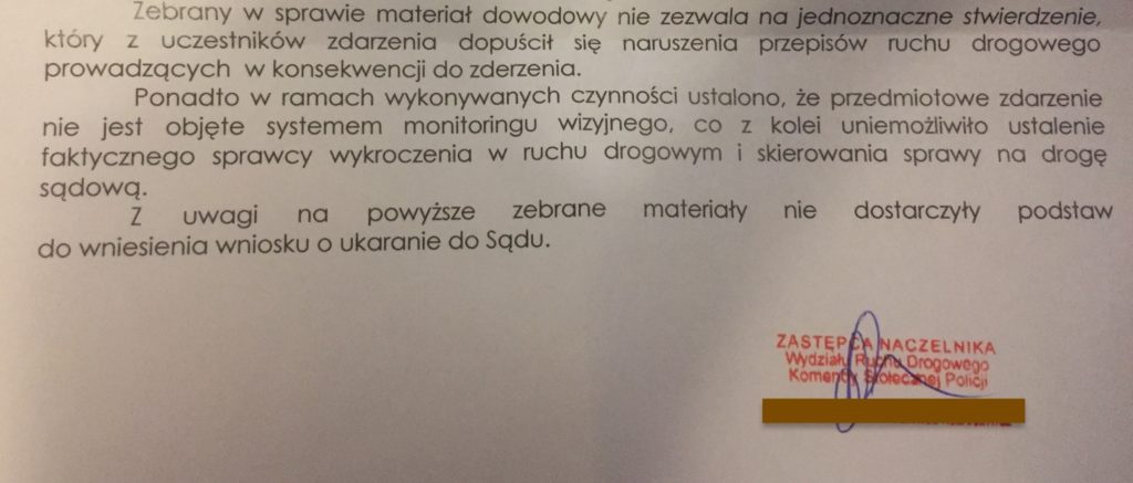 potrącenie pieszego na chodniku