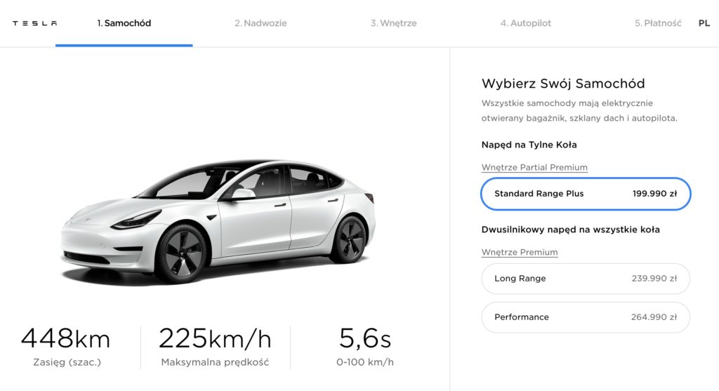 cena Tesli Model 3 