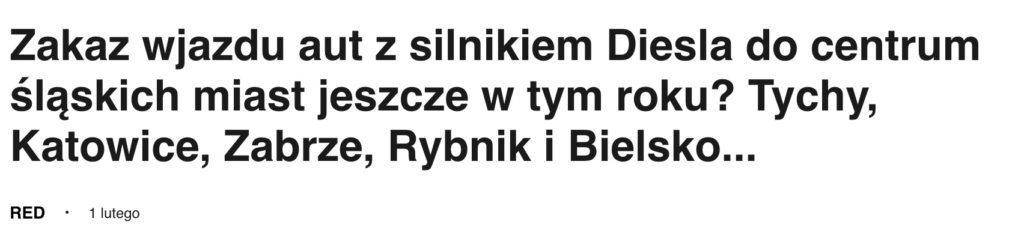 zakaz wjazdu diesli do miast 