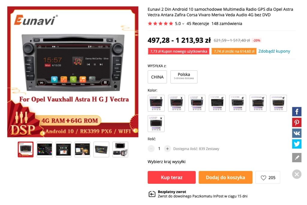 radio samochodowe z aliexpress 2 din