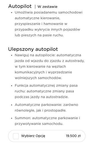 tesla poziom sae