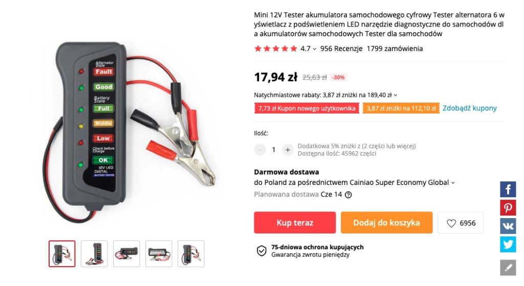 tester aliexpress akumulatory 