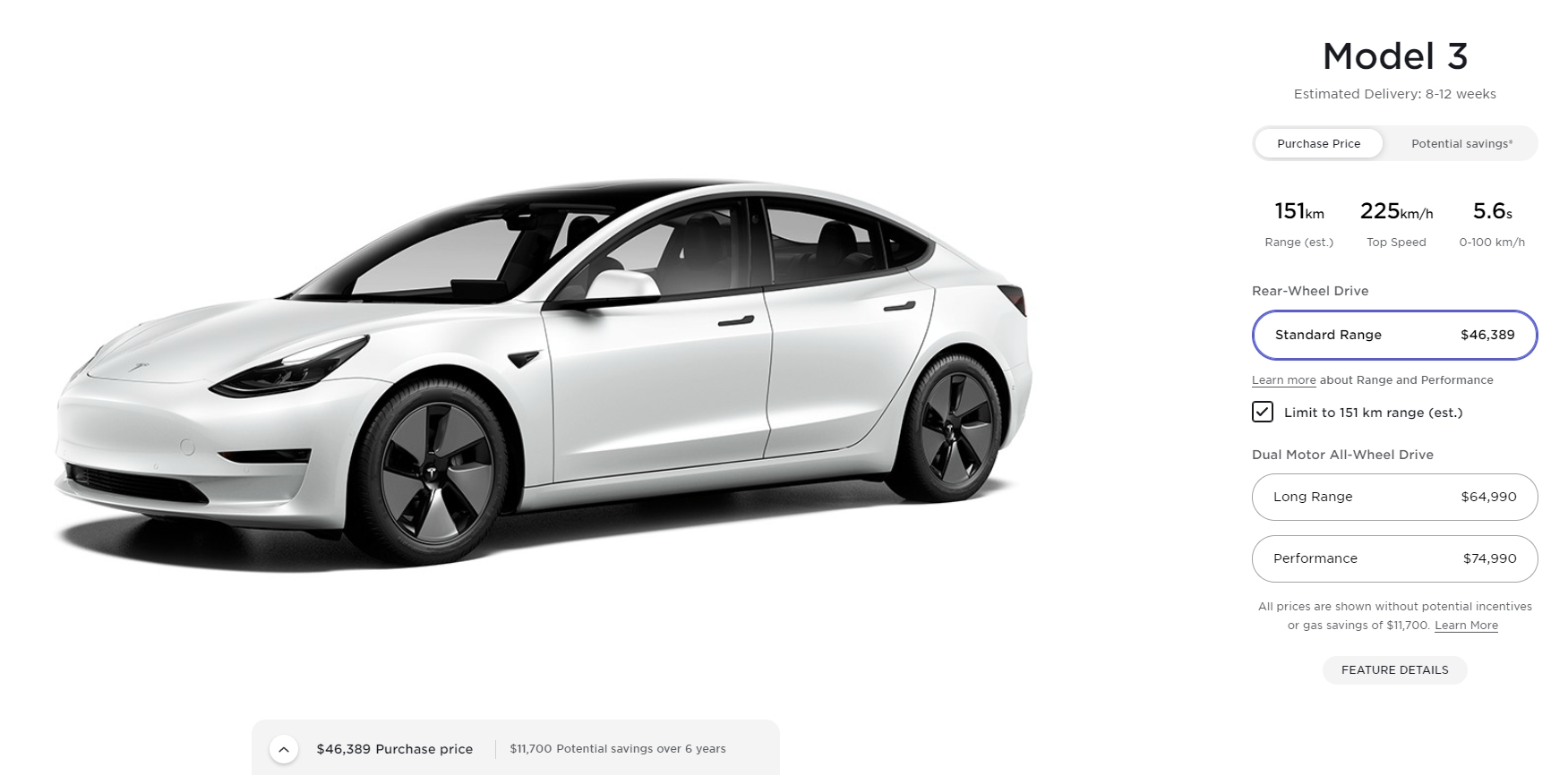 tesla model 3 kanada 