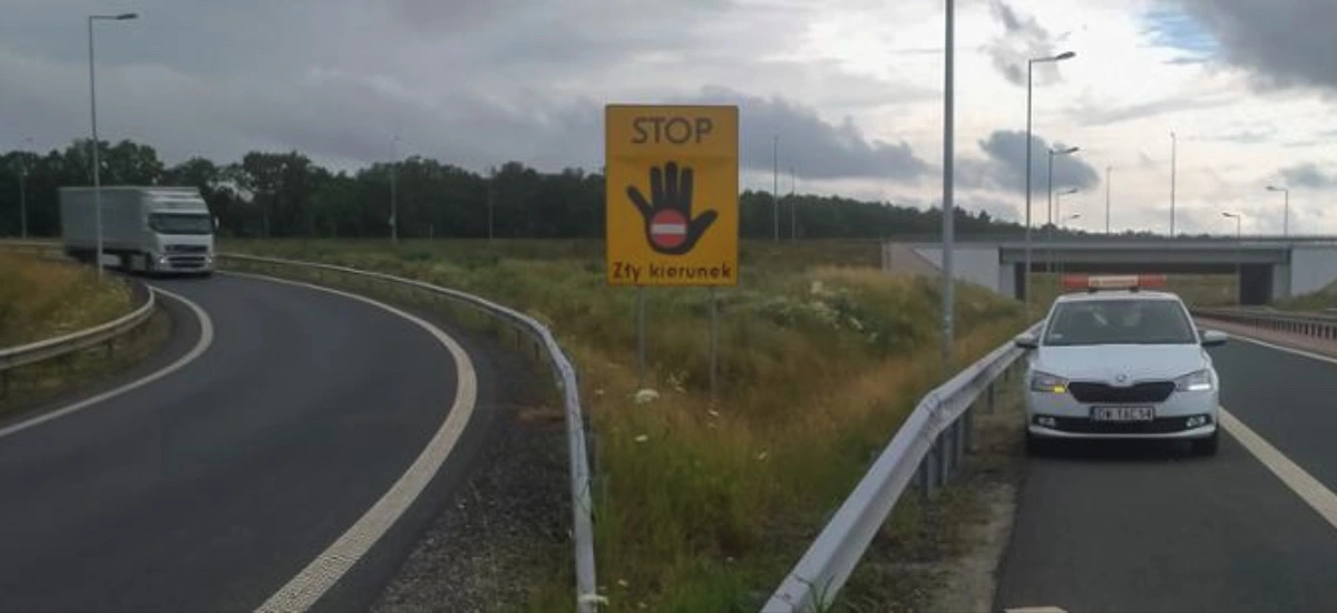 jazda autostradą pod prąd