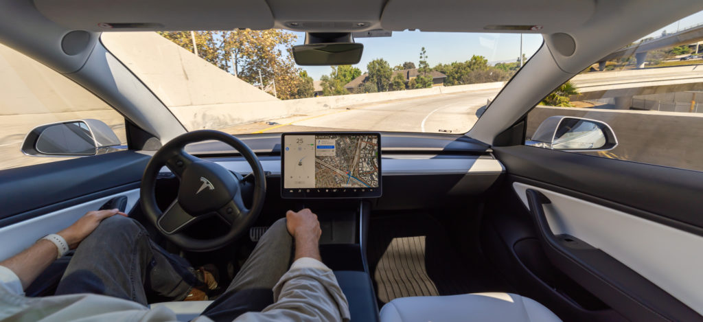 tesla na śniegu