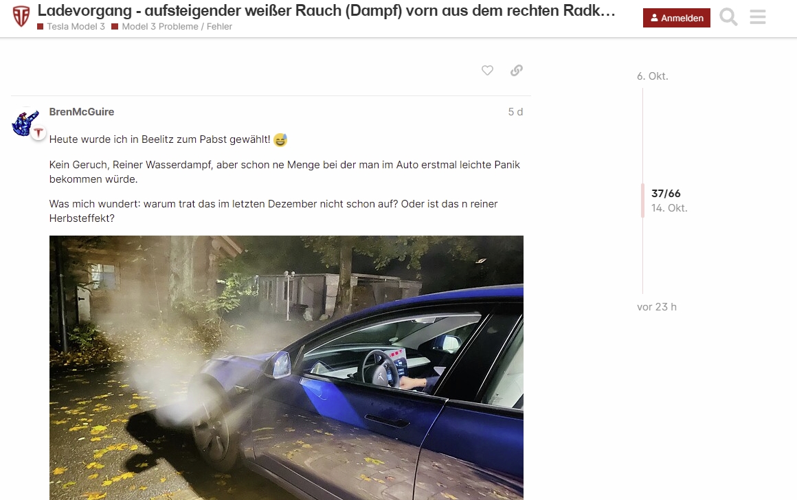 biały dym tesla 