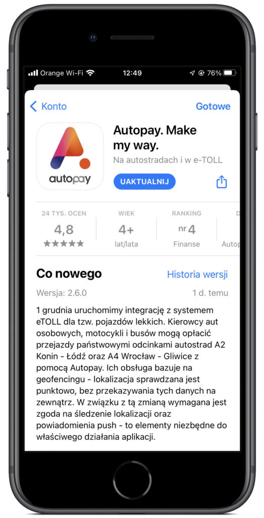Autopay śledzenie