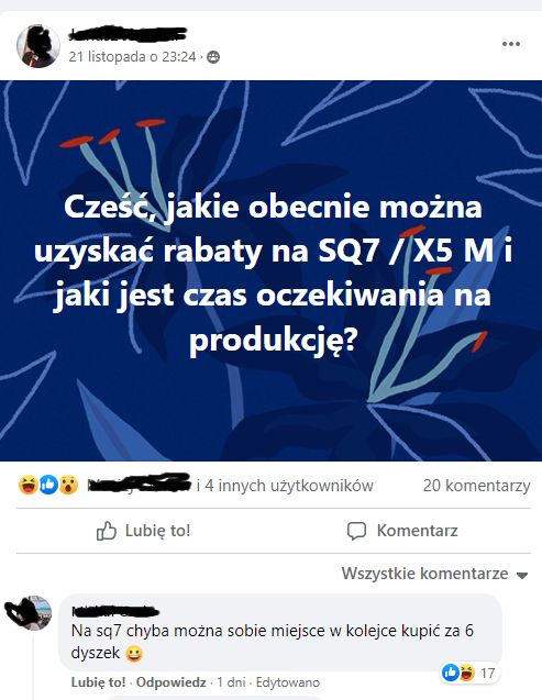 samochód sprzedawany drożej niż po cenie z cennika 