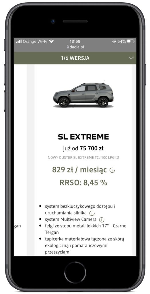 Dacia Duster konfigurator