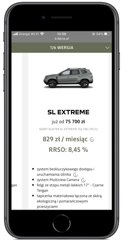 Dacia Duster konfigurator