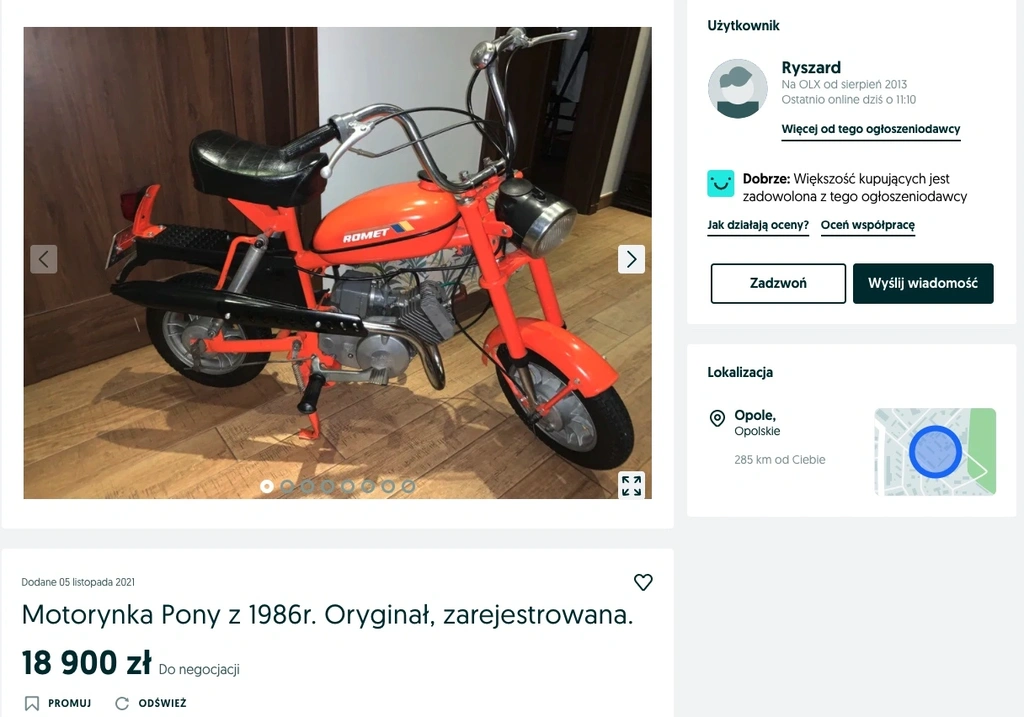 motorynka romet pony cena 