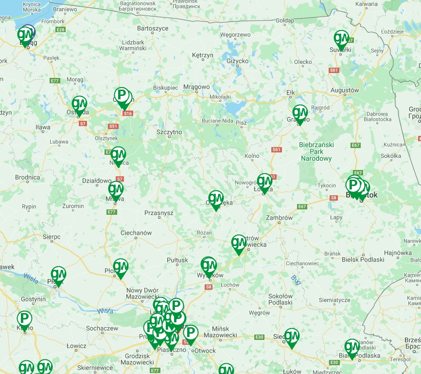 sieć green way mazury 