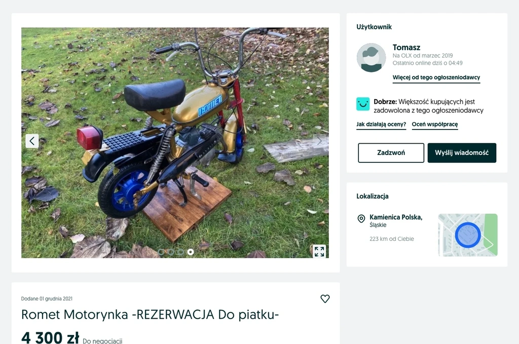 motorynka romet pony cena 