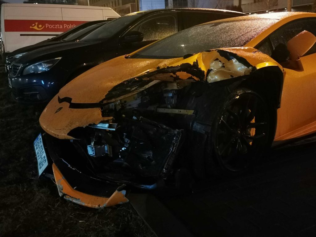 rozbite lamborghini w warszawie 