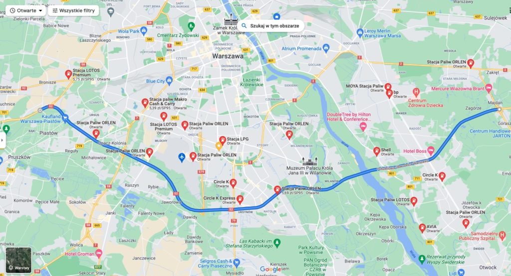 stacje benzynowe s2 warszawa 