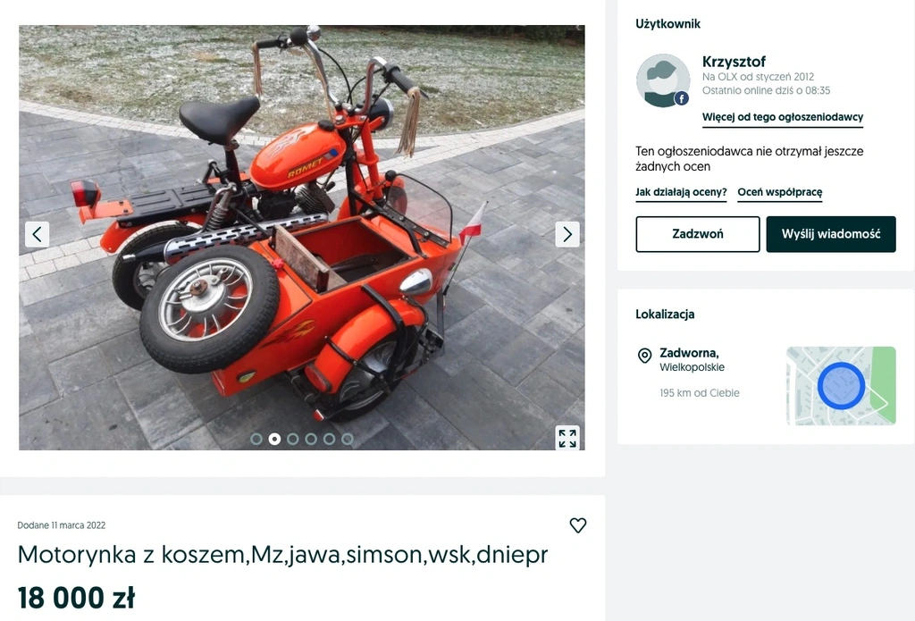 motorynka z koszem