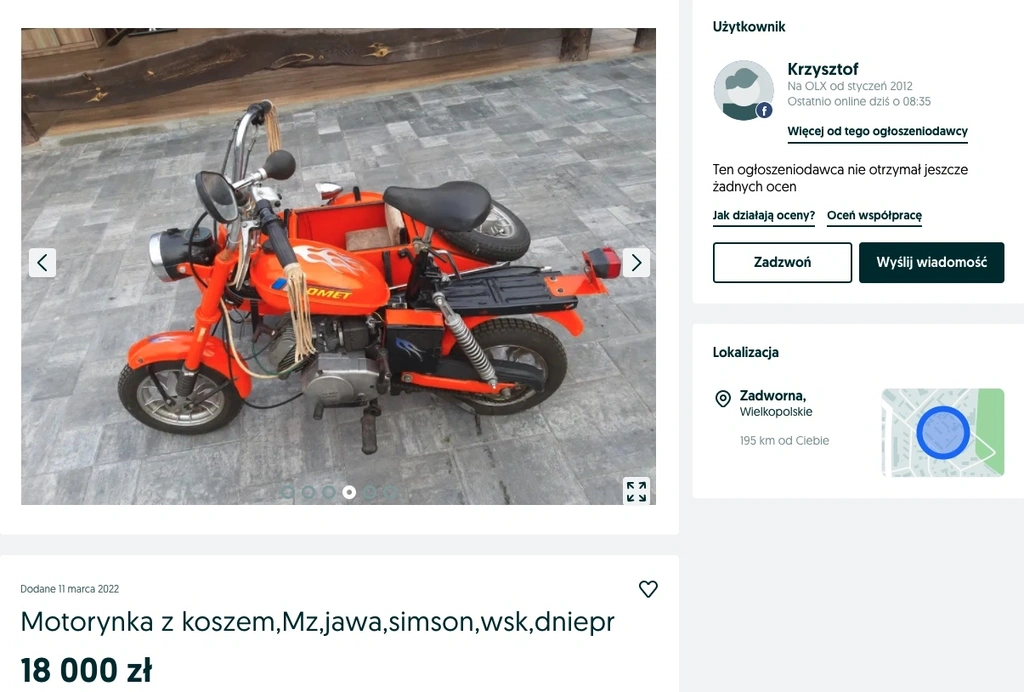 motorynka z koszem
