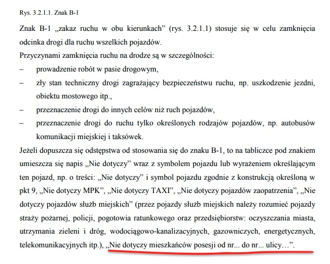 zakaz wjazdu możliwe wyjątki 