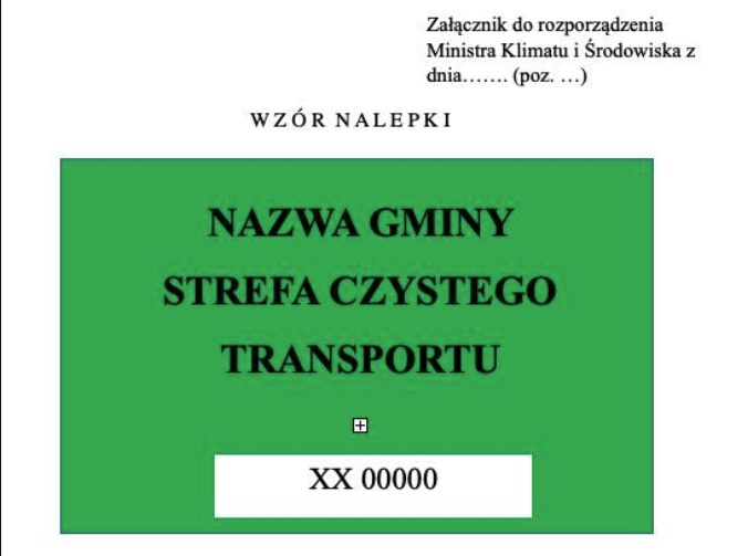 nalepka strefa czystego transportu 