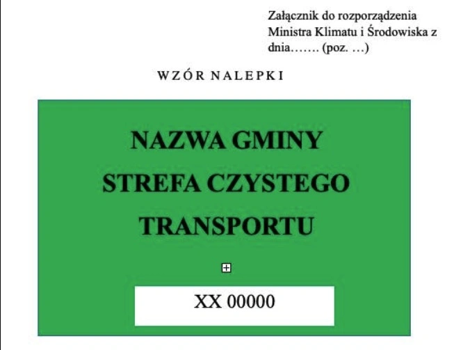 nalepka strefa czystego transportu