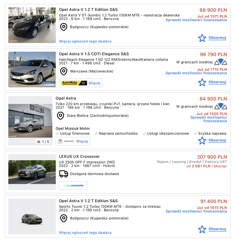 Ostatni opel Astra