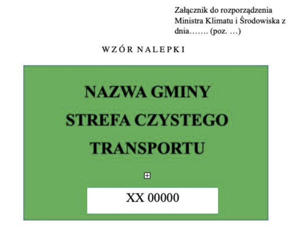 nalepka sct pierwszy wzór nalepka strefa czystego transportu 