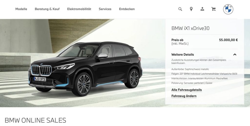 bmw elektryczne cena