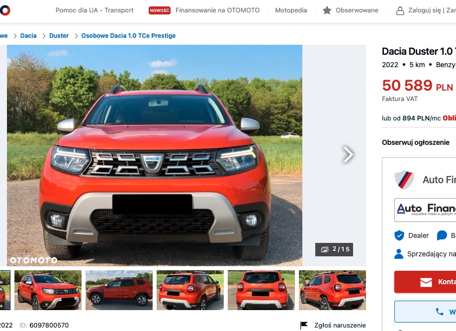 dacia duster z gazem 