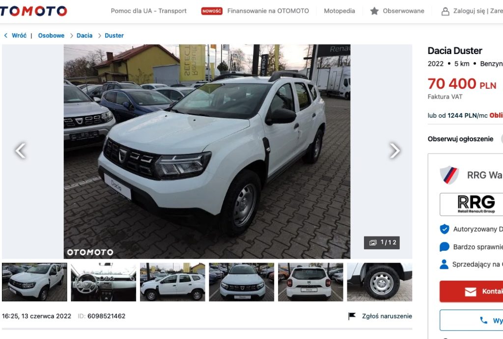 najtańsza dacia duster z gazem 