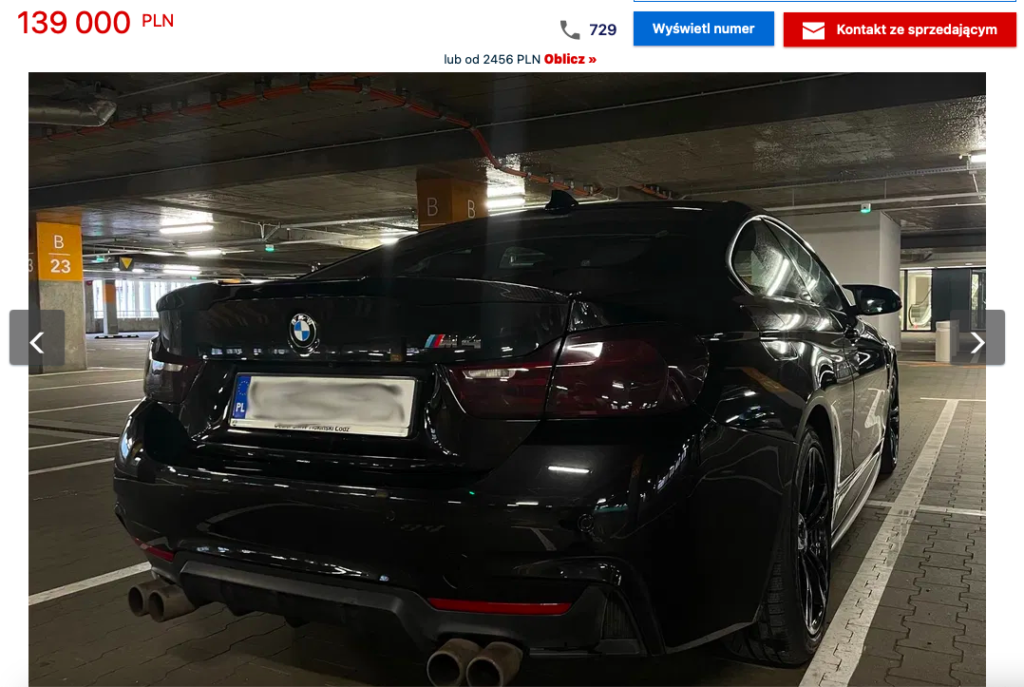 używane BMW M4 otomoto 
