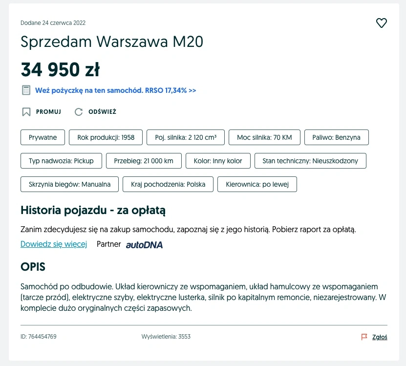 Warszawa M20 pickup 