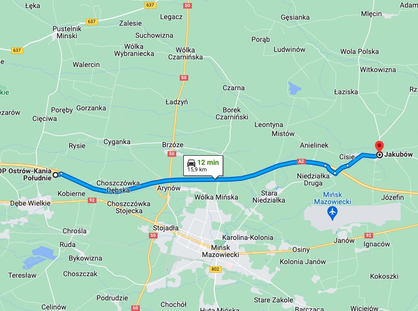 odległość mop jakubów 