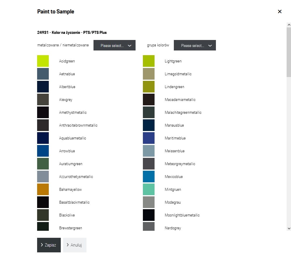 Porsche Paint To Sample 
