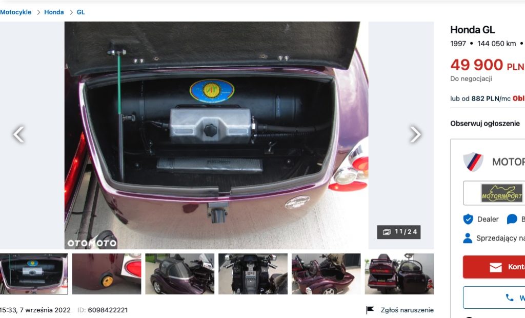 Honda Gold Winga z LPG 