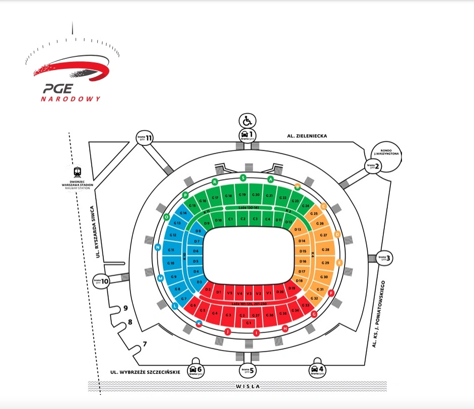 mapa Stadionu Narodowego