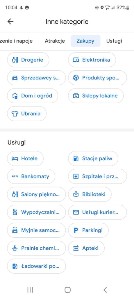 google maps pokazuje ładowarki