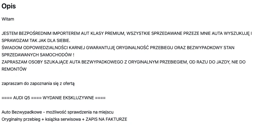 ogłoszenie Audi Q5