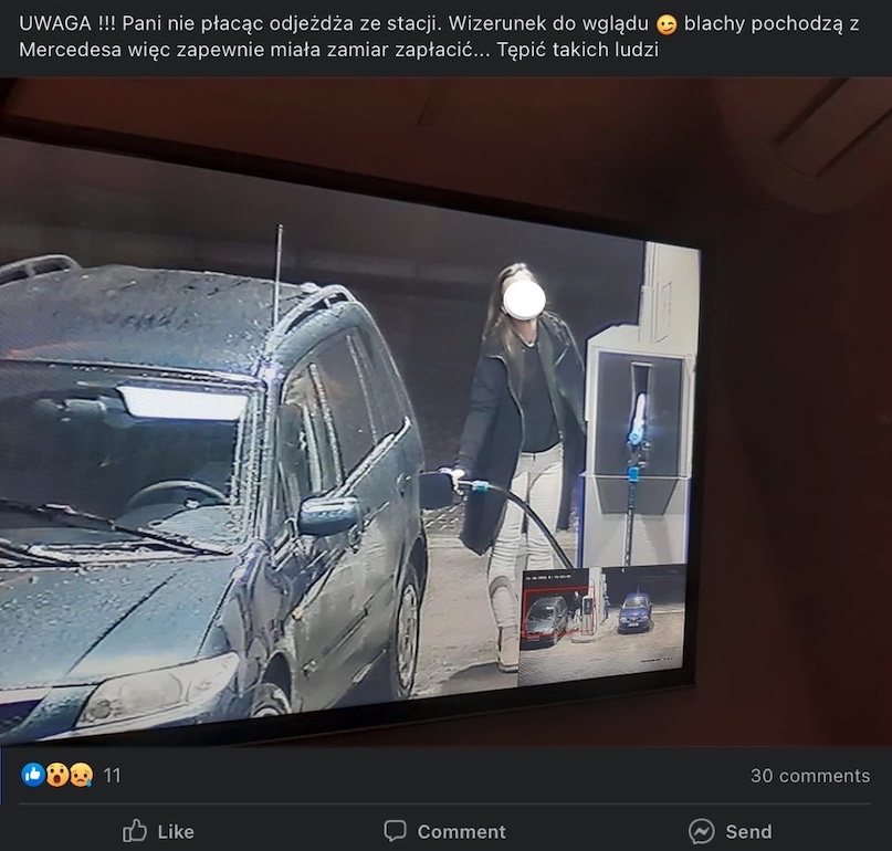 kradzież paliwa na stacji 