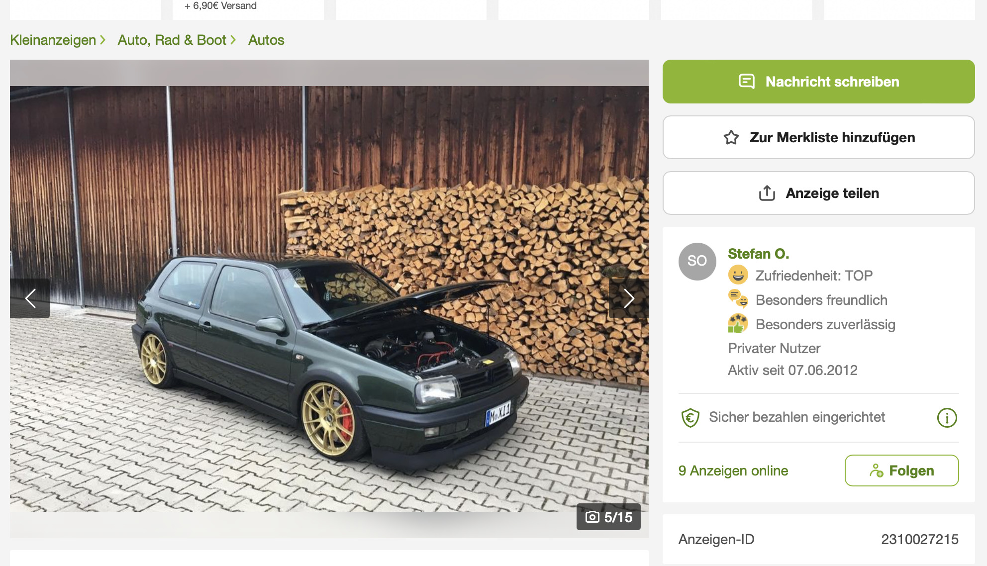 Golf ogłoszenie