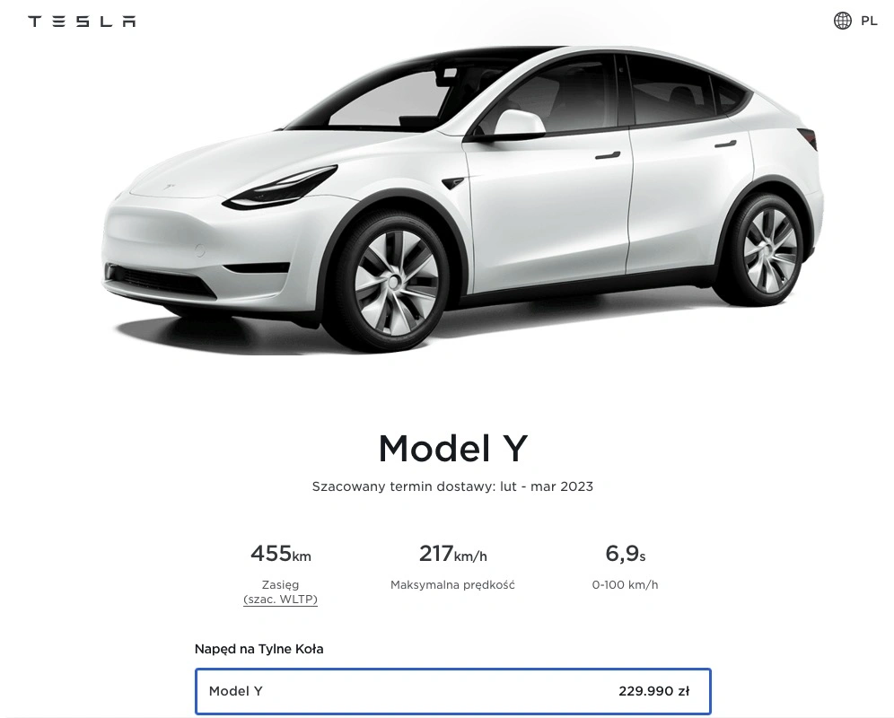 tesla model y cena 2023 