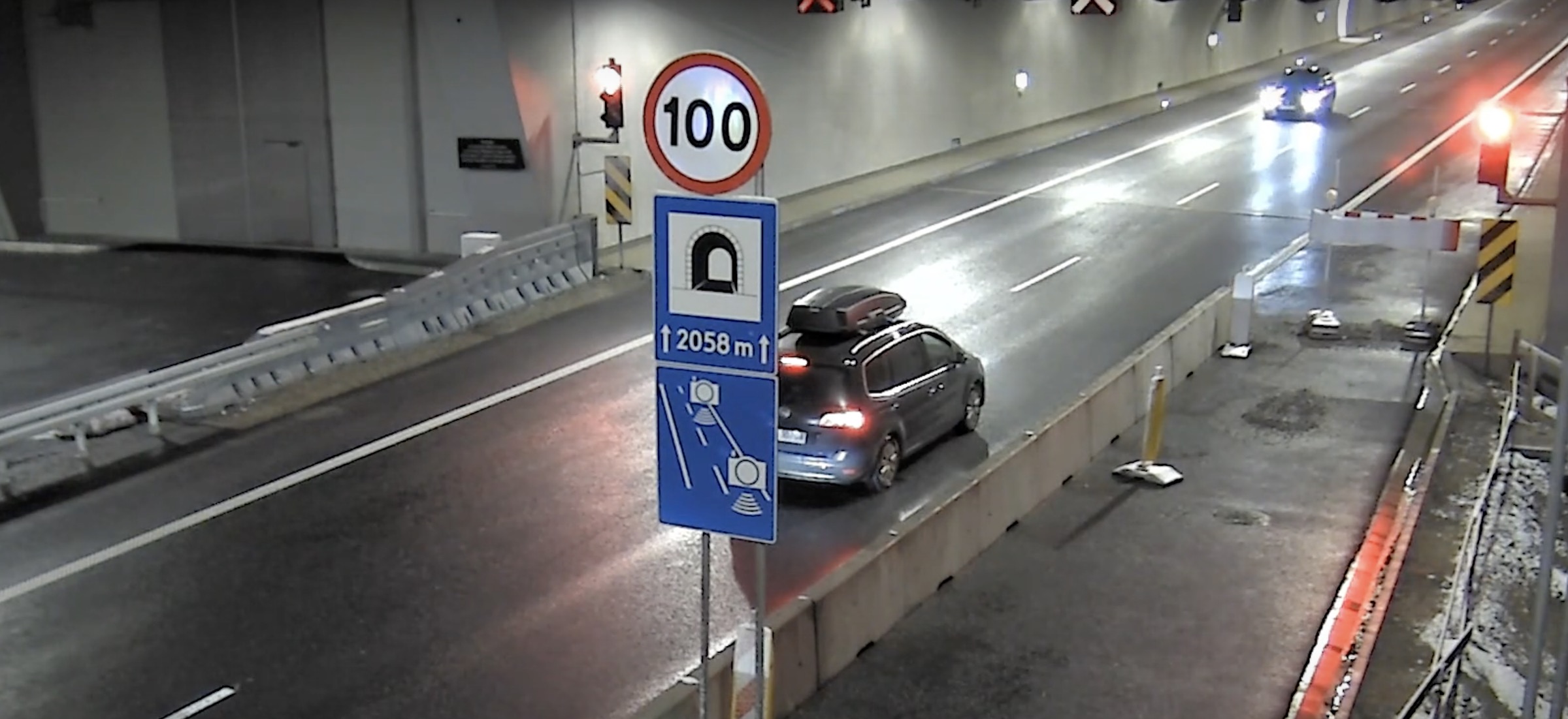 jazda pod prąd w tunelu
