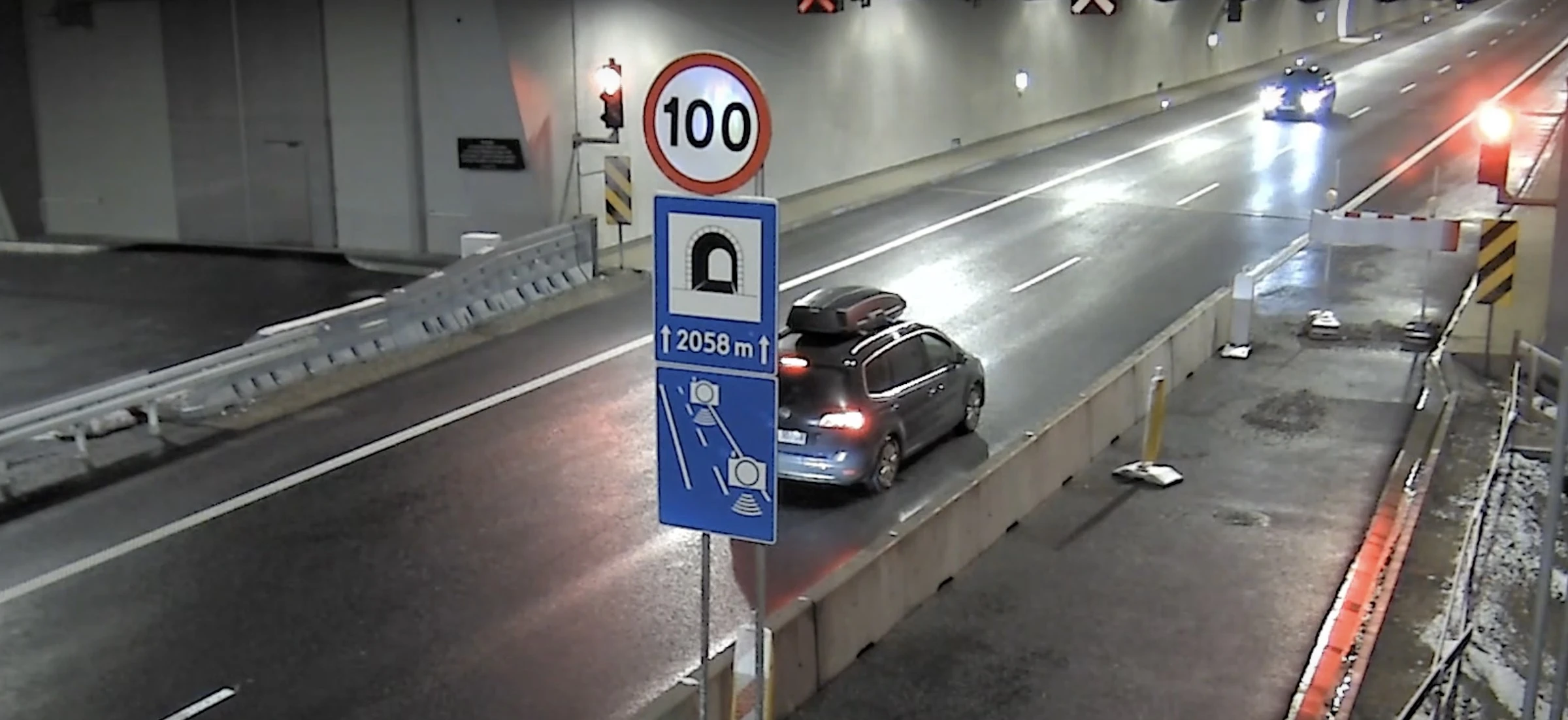 jazda pod prąd w tunelu