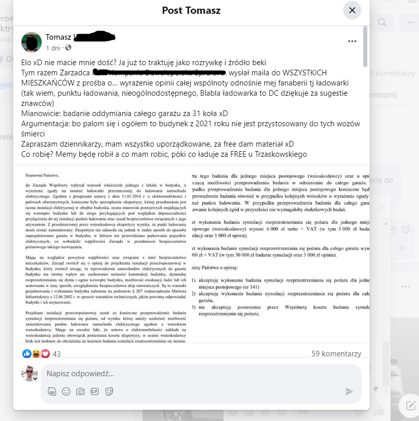 ładowarka do samochodu elektrycznego w bloku