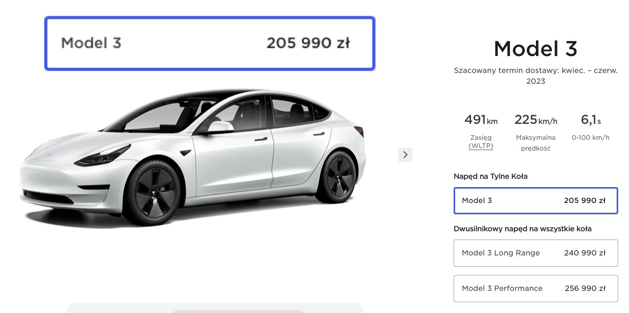 Oto sześć samochodów w cenie nowej Tesli Model 3. Na przykład Opel Astra