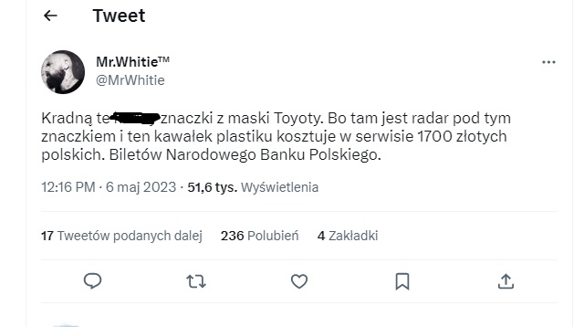 kradną znaczki toyoty 