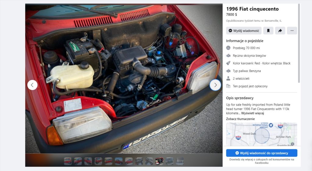 fiat cinquecento na sprzedaż w usa